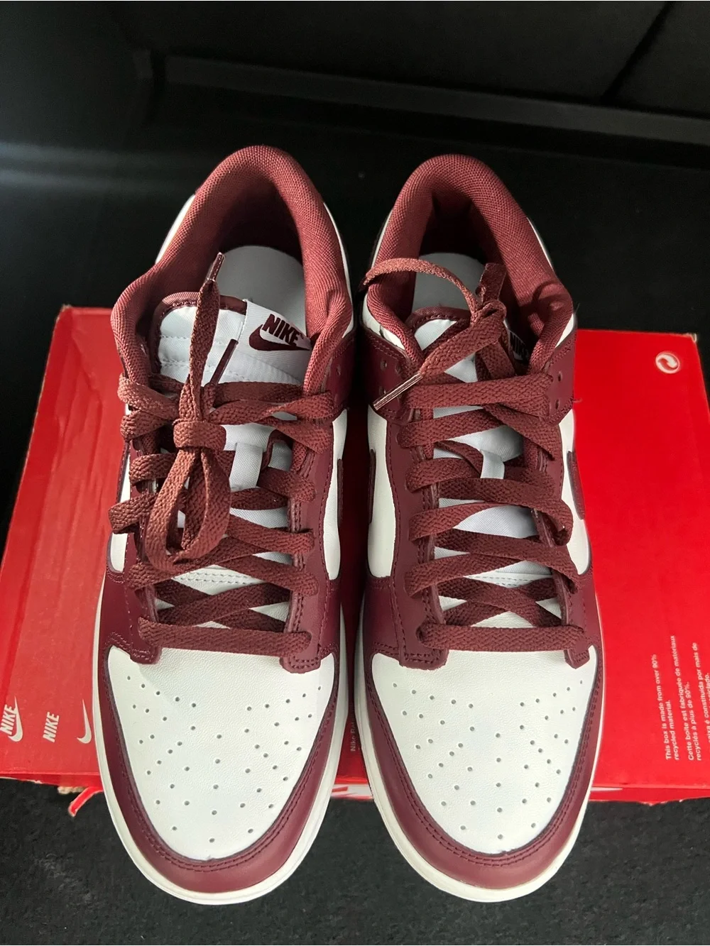 Nike Dunk Low Retro Redwood White Gym Red DV0833-115 Men's Size 9.5 New No Lid!